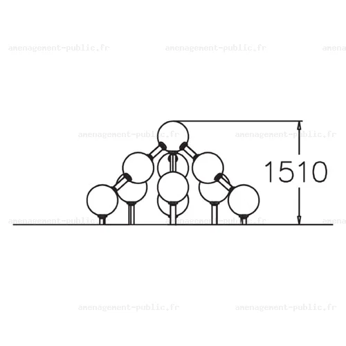 Pyramide de boules sous forme de molécule